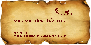 Kerekes Apollónia névjegykártya